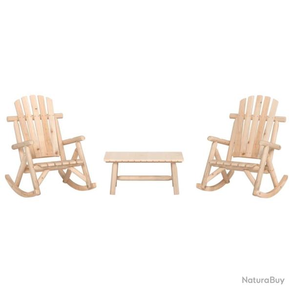 Ensemble de salon de jardin 3 pcs bois massif d'�pic�a