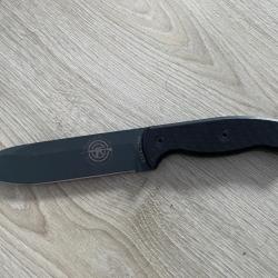 Couteau ESEE CM6 Combat Tactical Lame Gunsmoke Acier Carbone 1095 Manche G10