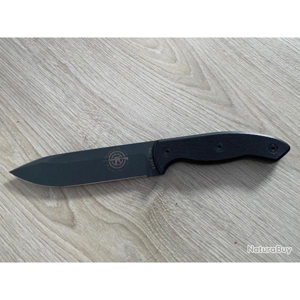 Couteau ESEE CM6 Combat Tactical Lame Gunsmoke Acier Carbone 1095 Manche G10