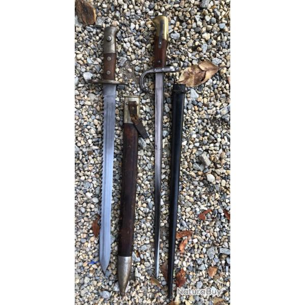 LOT DE BELLE BA�ONNETTES GRAS ET PIONNIER SUISSE