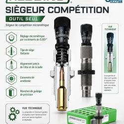 222 Rem - Si&egrave;geur Comp&eacute;tition Redding - positionneur de balle microm&eacute;trique