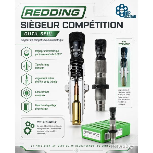 222 Rem - Si�geur Comp�tition Redding - positionneur de balle microm�trique