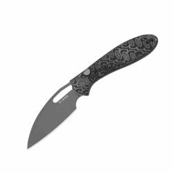 Couteau Kizer Masu Lame Acier 14C28N Manche Micarta Vortex Gris Button Liner Lock KIV3697A2