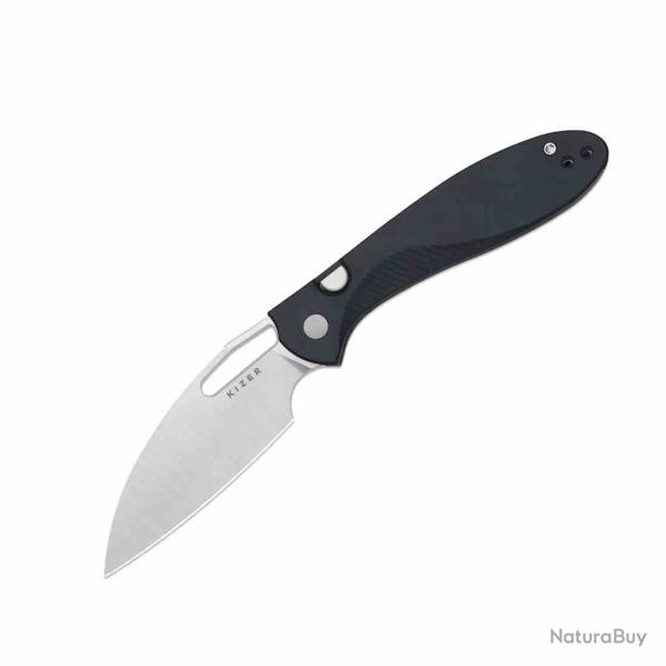 Couteau Kizer Masu Lame Acier 14C28N Manche Richlite Blue Canyon Button Liner Lock KIV3697A1