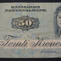 Danemark, billet de 50 Kroner de 1972 ttb