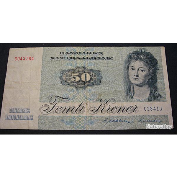 Danemark, billet de 50 Kroner de 1972 ttb