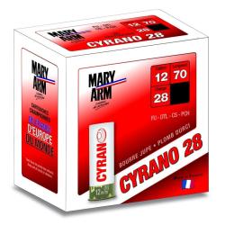 Cartouches ball trap - MARY ARM CYRANO 28 - Cal: 12/70 - 28gr - N&deg;8,5 - BJ - X25