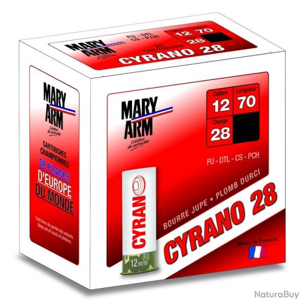 Cartouches ball trap - MARY ARM CYRANO 28 - Cal: 12/70 - 28gr - N�8,5 - BJ - X25