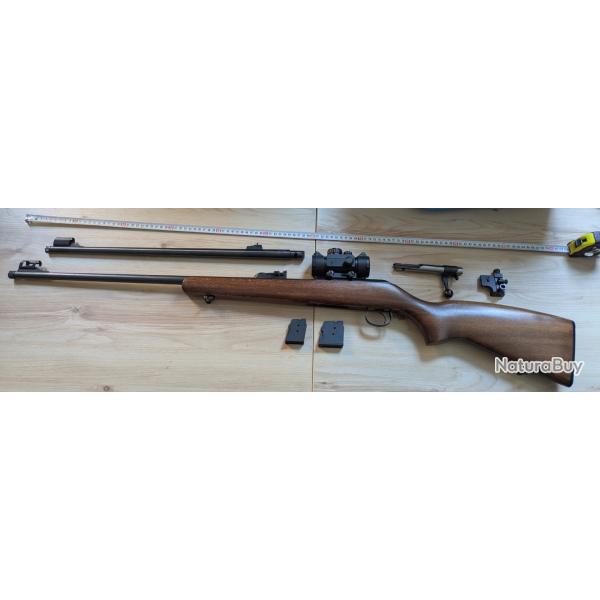 CZ 455 avec 2 canons 22LR et 22MAG, point rouge, et organe de vis�e ferm�e