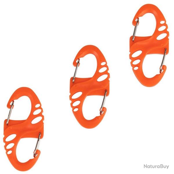 Mousqueton porte-cl�s Fosco Mini Carabiner orange (lot de 3)