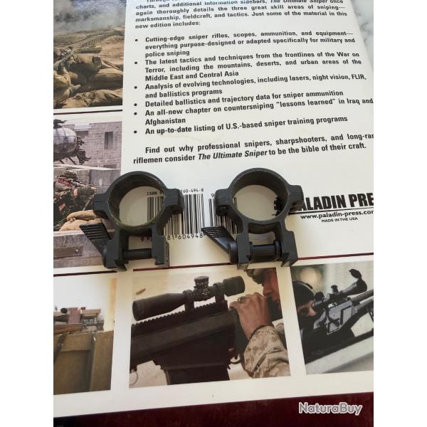 Anneaux d'origine pour Steyr SSG69 . Diam�tre 1 pouce .