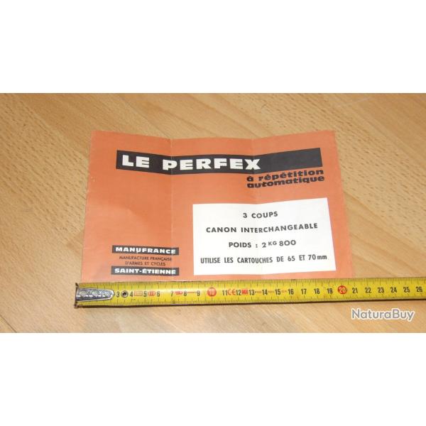 notice origine fusil PERFEX MANUFRANCE - VENDU PAR JEPERCUTE (a4935)
