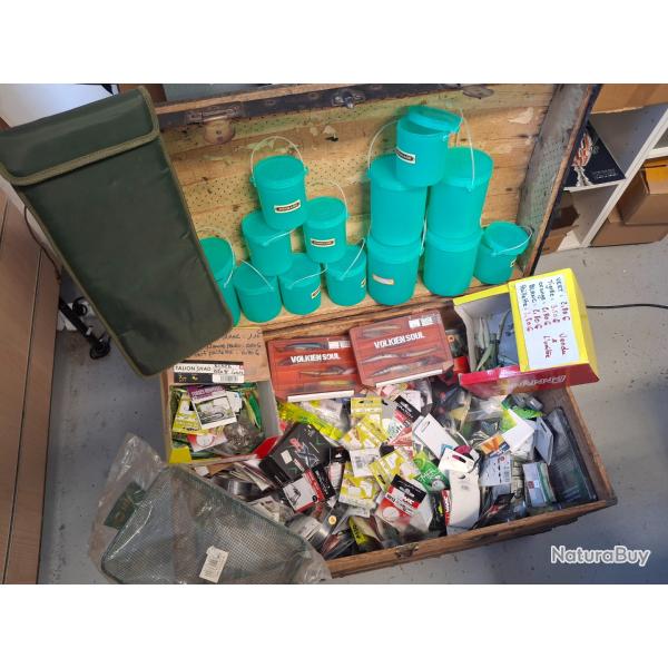 MATERIEL DE PECHE DIVERS + CANNES + MOULINETS + EPUISETTES