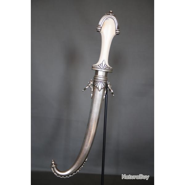Dague Marocaine dite koumya, en argent et ivoire - Maroc, circa 1940