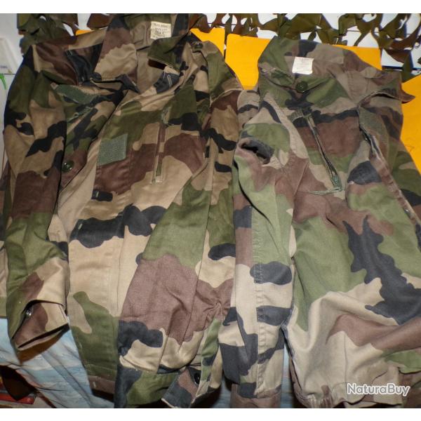 LOT DE 2 VESTES DE L'ARMEE FRANCAISE AVEC ETIQUETTE 1999  , TAILLE  MILITAIRE 104 C SOIT 41-42 EN TA