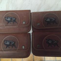 Cartouchieres cuir x4 neuve, chasseur