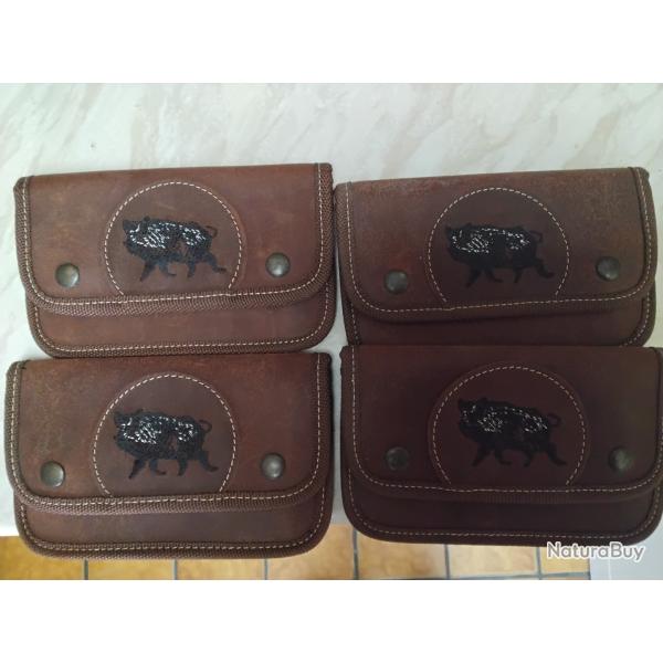 Cartouchieres cuir x4 neuve, chasseur