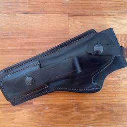 Holster en cuir noir pour pistolet Ruger Mark 4.75" (gaucher)