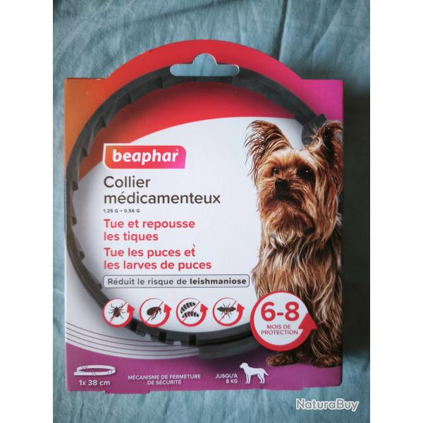 Beaphar Collier antiparasitaire (6-8 mois) - Neuf sous emballage Exp 04/2028