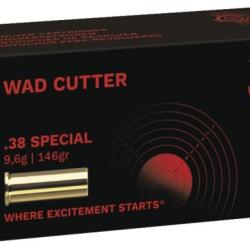 Cartouches Geco wad cutter calibre 38 special 146grs 9,6g