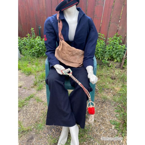Ensemble ancien authentique de marin - pantalon US Navy, vareuse, bachi et accessoires