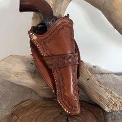 Holster cuir Colt SAA 1873 ou r&eacute;pliques &agrave; canon 5''1/2, droitier N&deg;08