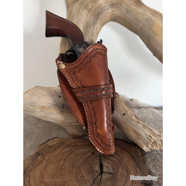 Holster cuir Colt SAA 1873 ou r�pliques � canon 5''1/2, droitier N�08