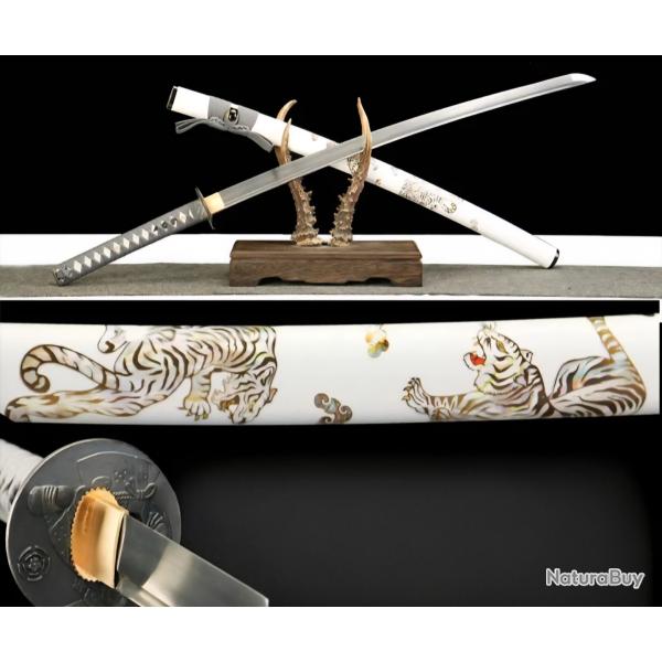 Katana Tigre des Neiges - Acier 1095 Battle Ready