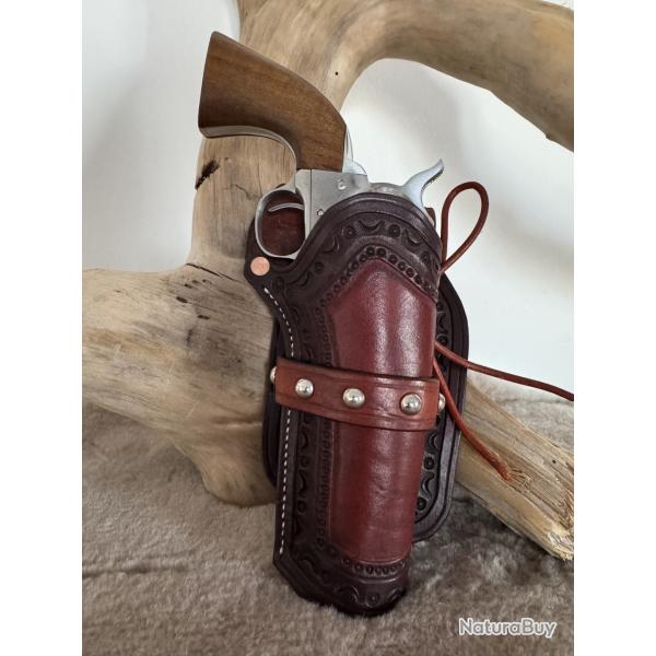Holster cuir Colt SAA 1873 ou r�pliques � canon 4''3/4 droitier N�16
