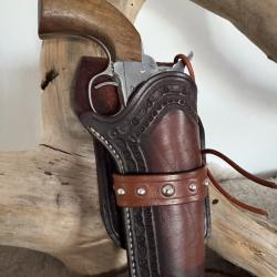 Holster cuir Colt SAA 1873  ou r&eacute;pliques &agrave; canon 4''3/4,  droitier N&deg;17