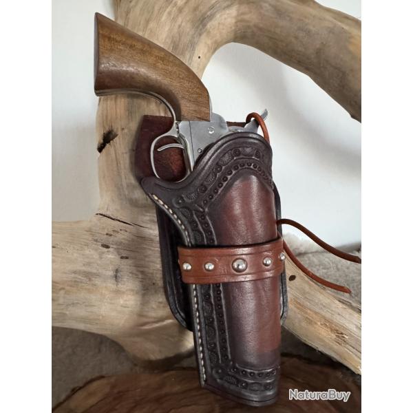 Holster cuir Colt SAA 1873  ou r�pliques � canon 4''3/4,  droitier N�17