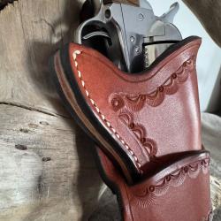 Holster cuir Colt SAA 1873 ou r&eacute;pliques &agrave; canon 4''3/4, droitier N&deg;19
