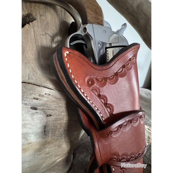 Holster cuir Colt SAA 1873 ou r�pliques � canon 4''3/4, droitier N�19