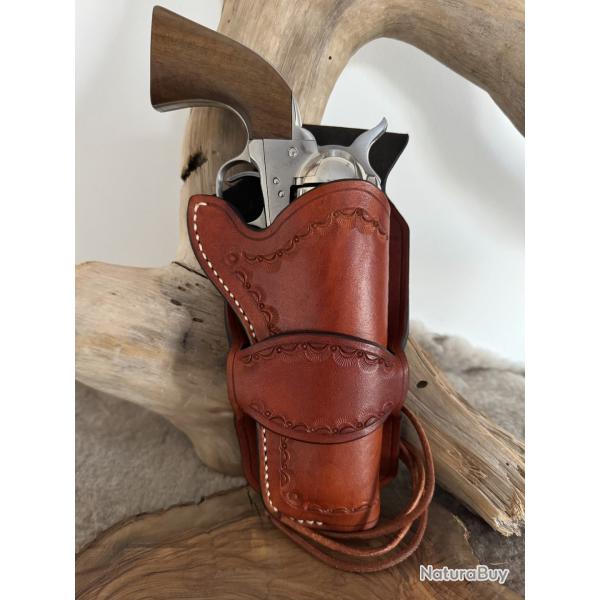 Holster cuir Colt SAA 1873 ou r�pliques � canon 4''3/4, droitier N�21