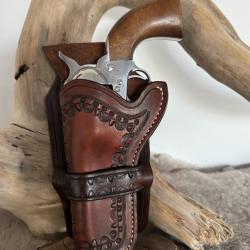Holster cuir Colt SAA 1873 ou r&eacute;pliques &agrave; canon 4''3/4,  gaucher N&deg;23
