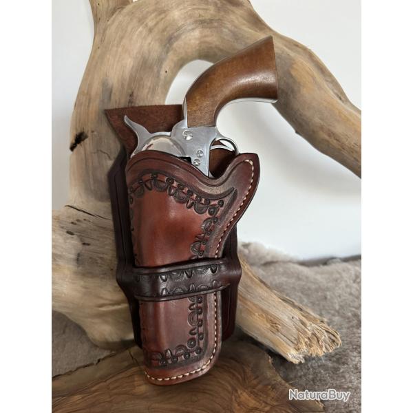 Holster cuir Colt SAA 1873 ou r�pliques � canon 4''3/4,  gaucher N�23