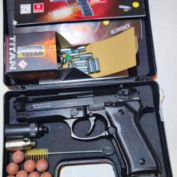PISTOLET FULL-AUTO A BLANC BLOW F92 NOIR 9MM PAK - TIR EN RAFALE