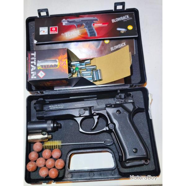 PISTOLET FULL-AUTO A BLANC BLOW F92 NOIR 9MM PAK - TIR EN RAFALE