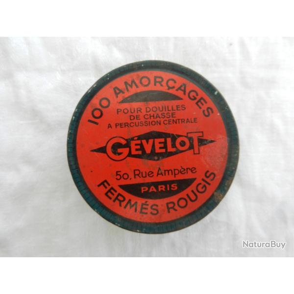 ancienne bo�te  d'amor�ages rougis G�velot pour cartouches de fusil de collection