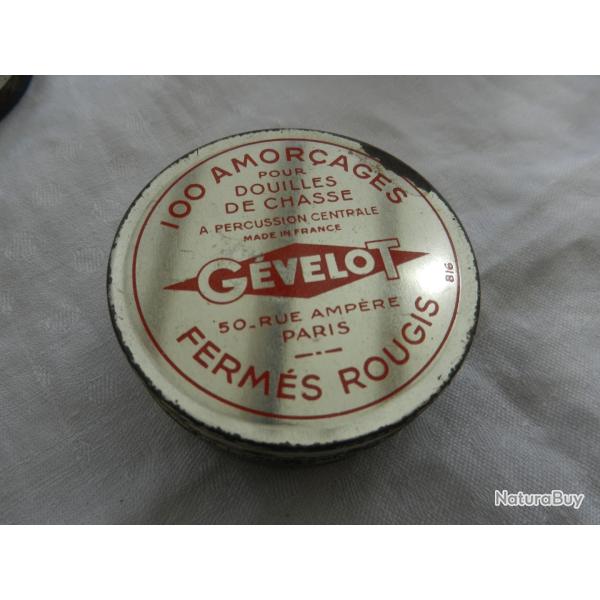 ancienne bo�te m�tal d'amor�ages  G�velot pour cartouches de fusil