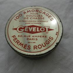 ancienne bo&icirc;te m&eacute;tal d'amor&ccedil;ages G&eacute;velot pour fusil