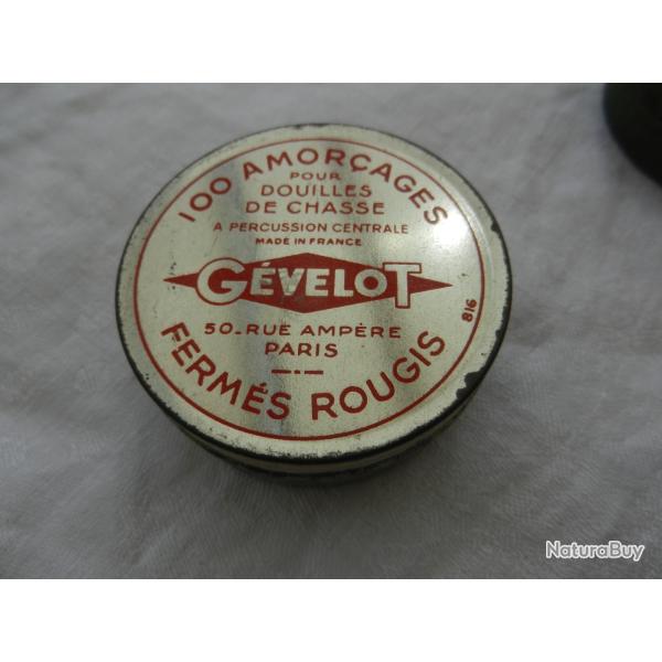ancienne bo�te m�tal d'amor�ages G�velot pour fusil