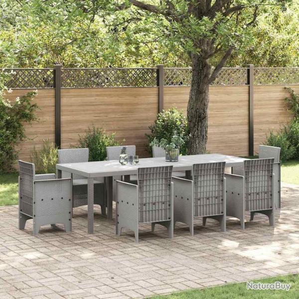 Table de Jardin Gris clair 250 x 100 x 73 cm polyrotin