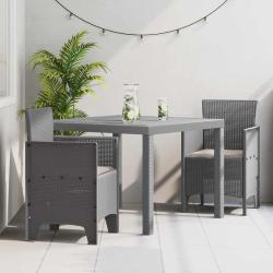 Ensemble de salle &agrave; manger pour jardin 3 pcs Gris clair