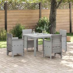 Ensemble de salle &agrave; manger pour jardin 5 pcs Gris clair