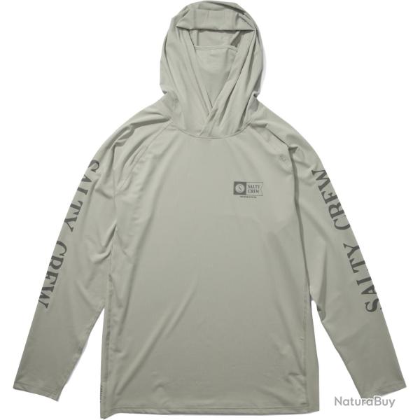Tee shirt SALTY CREW Apex perforated hood + mask Gray S