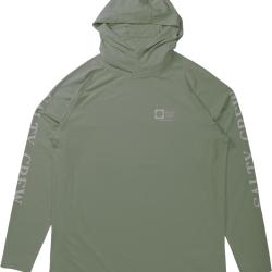Tee shirt SALTY CREW Apex perforated hood + mask Oil green S