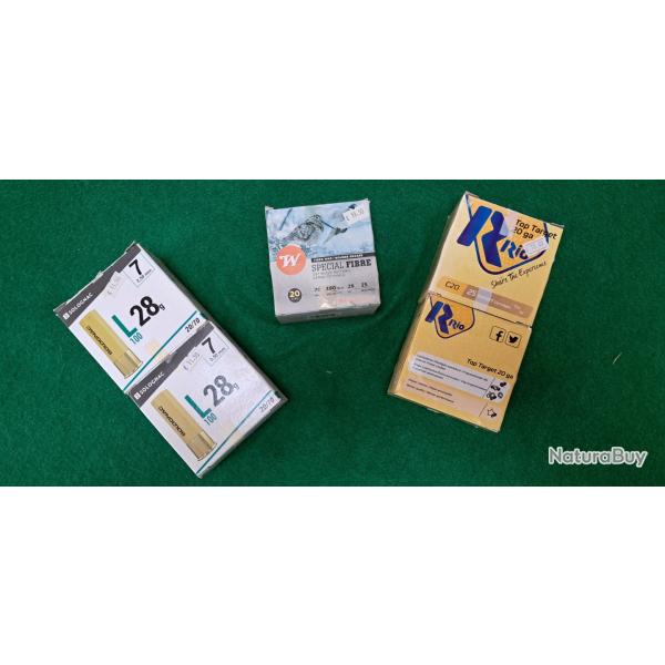 lot diverts calibre 20 70 mm 28gr