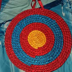 VEVOR Cible de Tir &agrave; l'arc 50,8 cm Cible de Paille Traditionnelle Faite &agrave; la Main Portable 10,16 cm