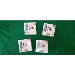 Lot de 4 boites de 25 cartouches Solognac T100 calibre 12/70 plombs n&deg;7.5 28gr